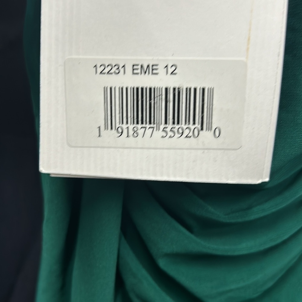 Mac Duggal 12231 NWT BEADED CUFF DROP SHOULDER FAUX WRAP GOWN - Picture 15 of 16
